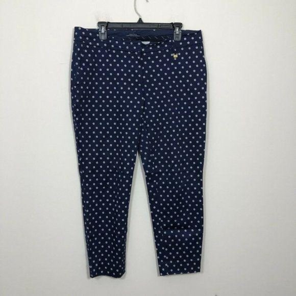 Nautica Size 12 Blue White Floral Knots Flat Front Pockets Casual Pants‎ - Picture 3 of 5